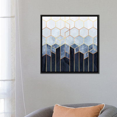 « doux blue hexagones » par elisabeth fredriksson-print