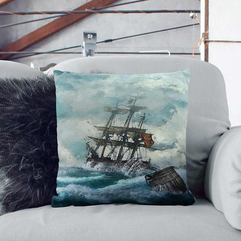 Square Throw Cushion, 40cm H x 40cm W x 15cm D, White