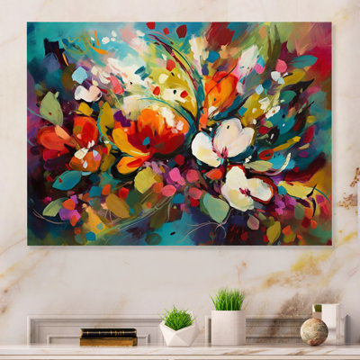Rynette Red Vibrant Garden Symphony III - Floral Wall Art