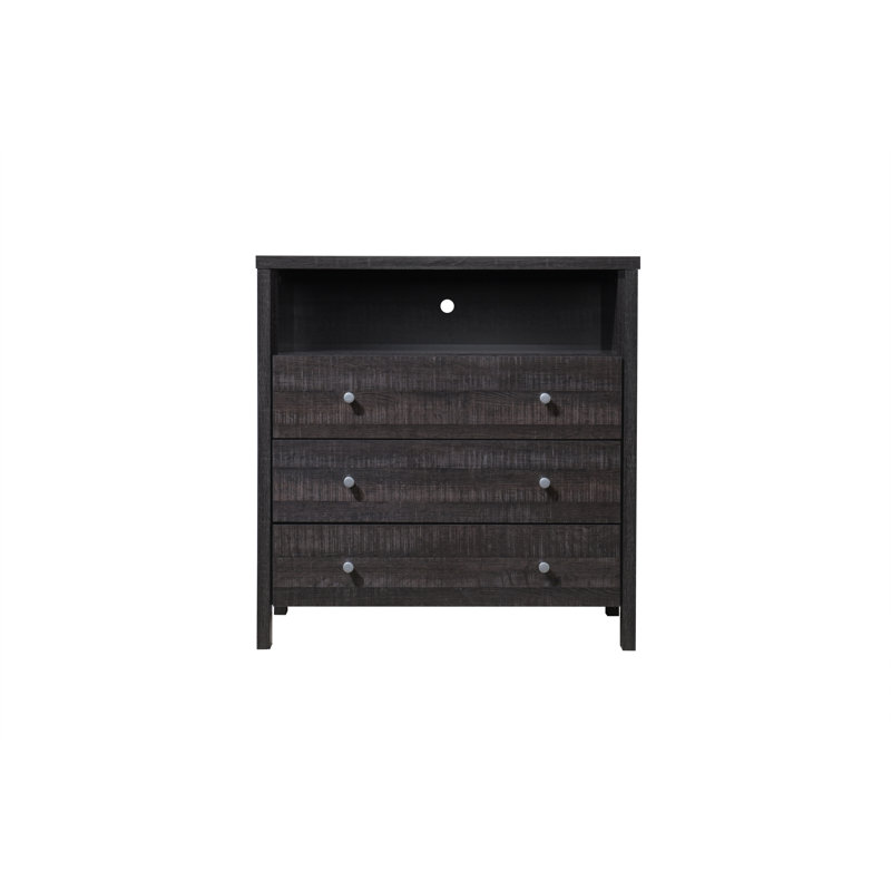 Maekayla 35.43 " W 3 - Drawer Dresser, Walnut