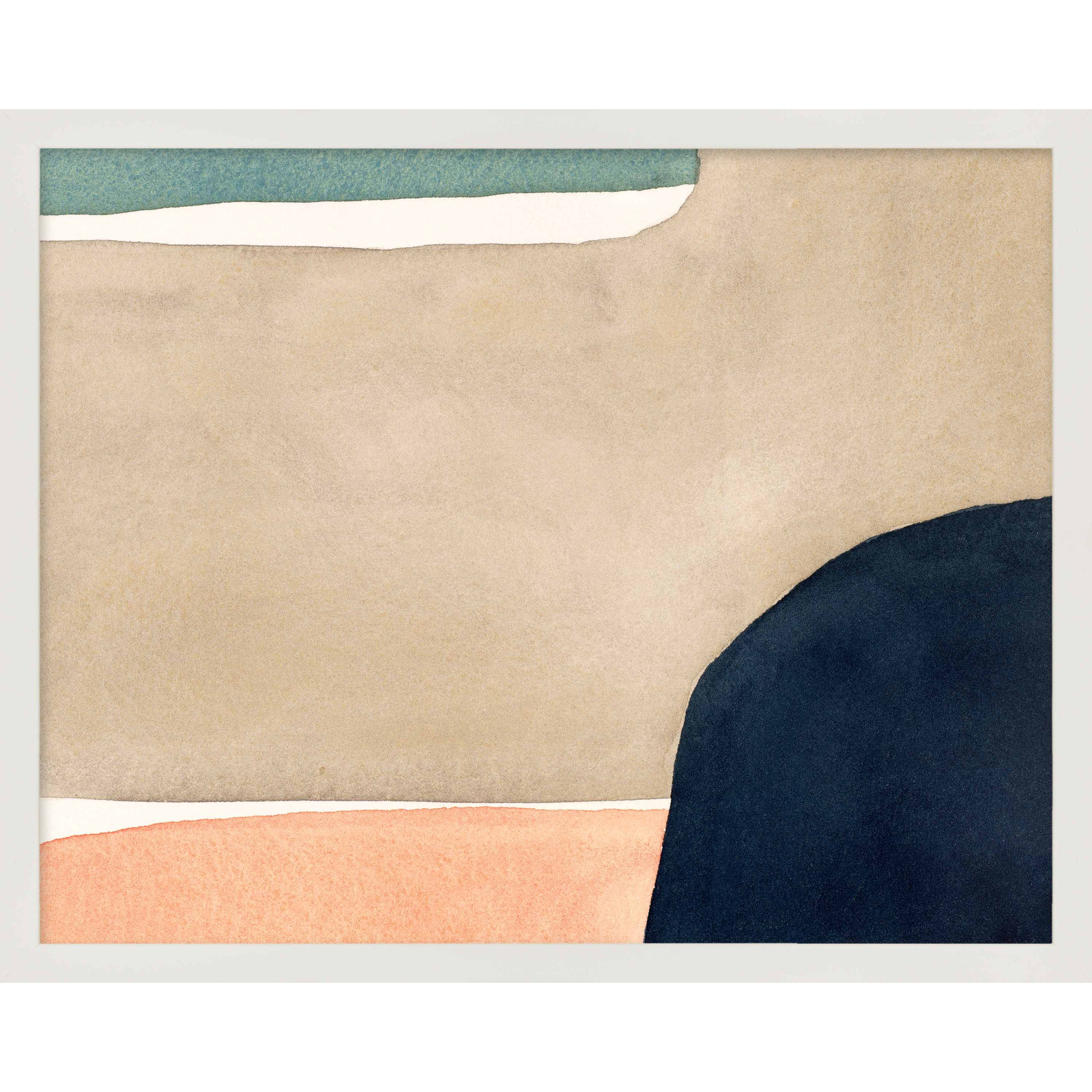 Divided "Hazy Gray" Print by Julia Balfour, 24" H x 30" W x 1.25" D, White Picture Framed Paper