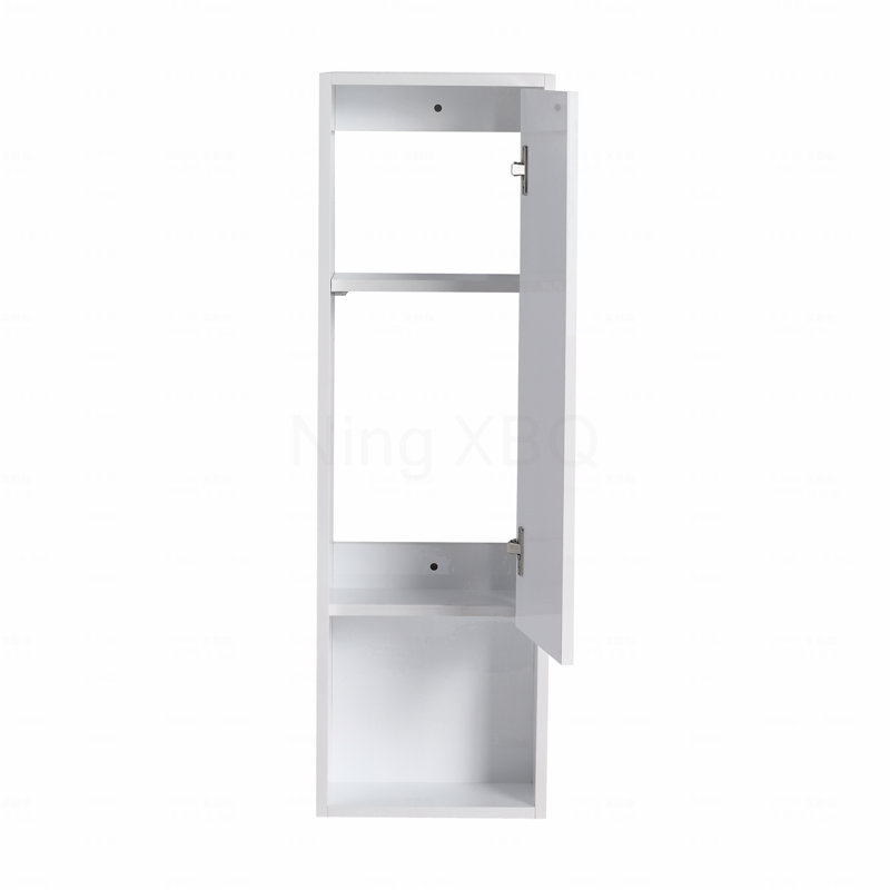 Armoire murale de salle de bain 12 po, portes à fermeture douce, conception à fixation flottante, blanc brillant (emballage Kd)