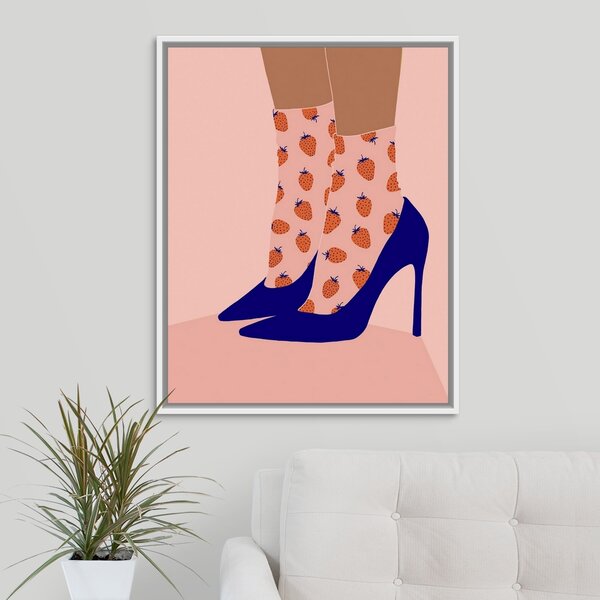 Novogratz Strawberry Socks On Canvas by The Novogratz Painting | Wayfair