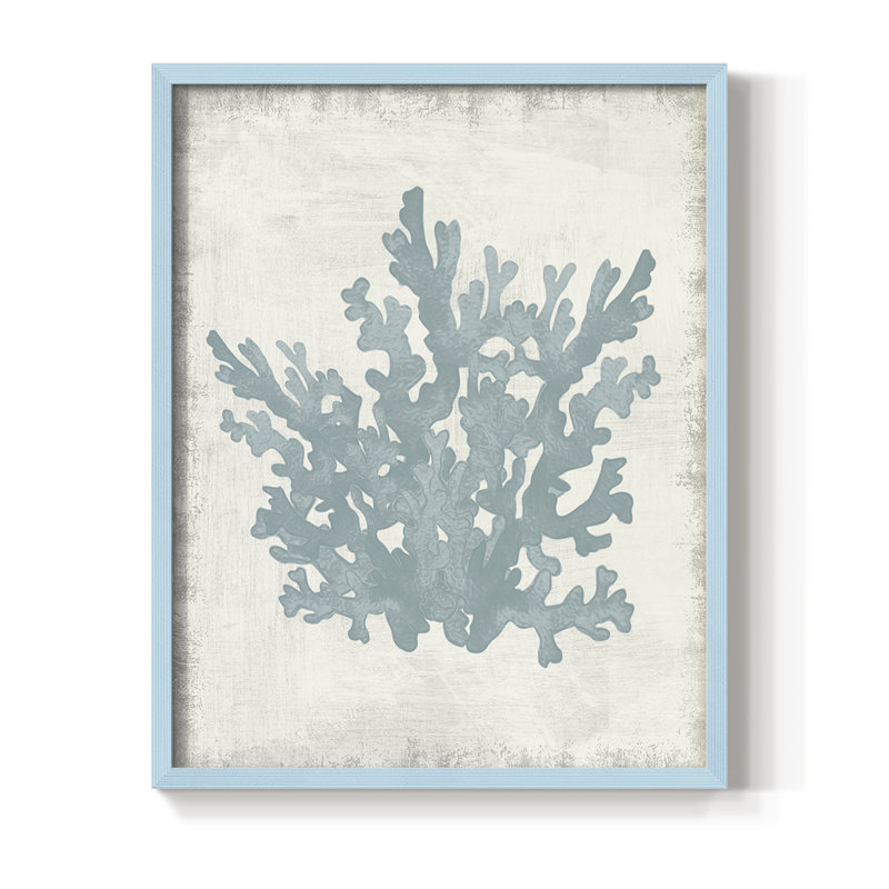 Coral Oasis I Framed Print - Solid Wood, H 11 po x l 9 po, Bleu
