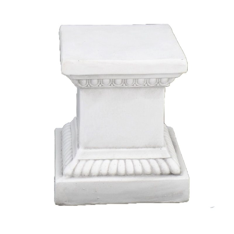 Plinth Weather Resistant Garden Statue, White Stone