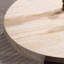 Table basse ronde en bois massif beige-129191400
