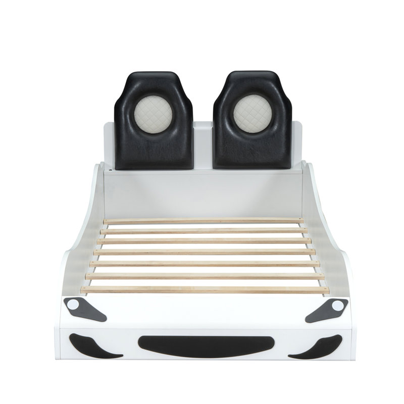 Lit plateforme Wood, Blanc