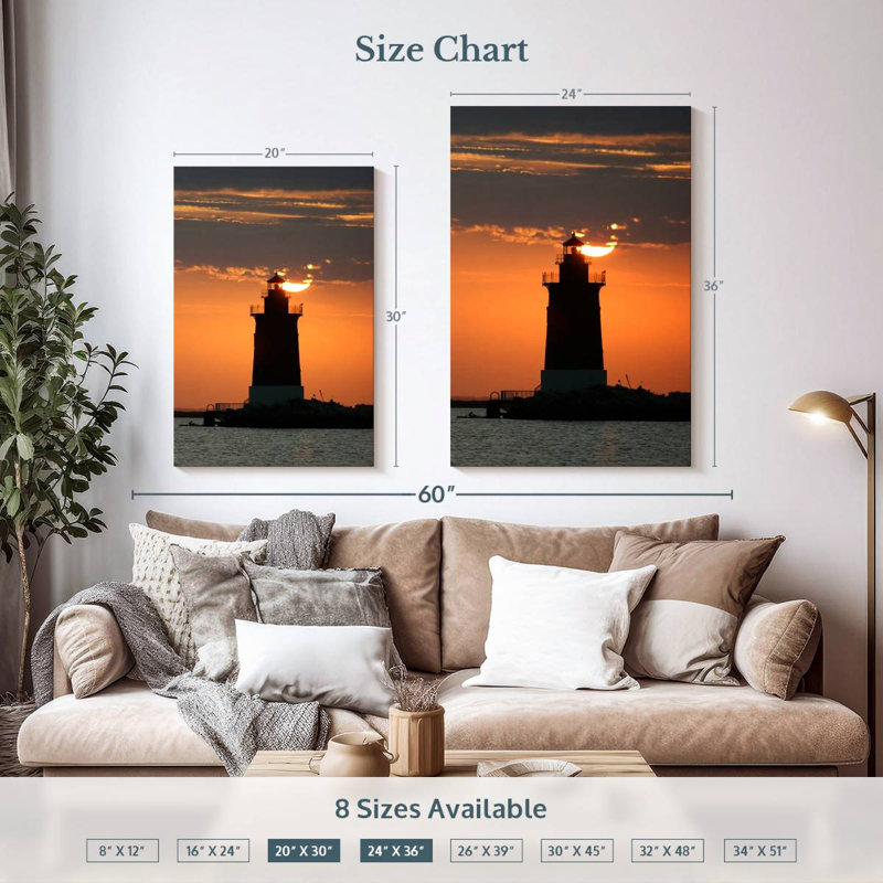 Sunset at cape henlopen lighthouse Aletra, H 36 po x l 24 po