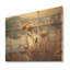Coucher de soleil sur une fleur sauvage, art mural sur bois de pin naturel-101409051