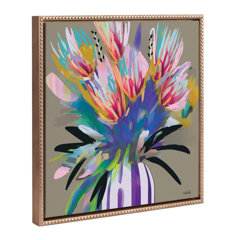 «Bright Flowers» par Inkheart Designs, reproduction d'art sur toile encadrée