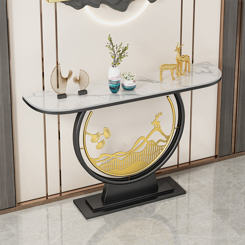 Console, H 31,5 po x l 55,1 po x P 11,8 po, Blanc, Noir