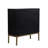 Ewalt Bronze Wood Relief Ripple Design 1 Shelf and 2 Door Cabinet with Crescent Moon Handles