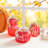 6"D Fall Red Glass Pumpkin With Glitter