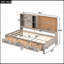 Lit de jour simple avec tablettes de rangement, planche de liège, ports USB et 3 tiroirs-1709628269