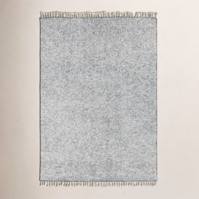 Swifton Gray Hand-Knotted Striped Wool Rug