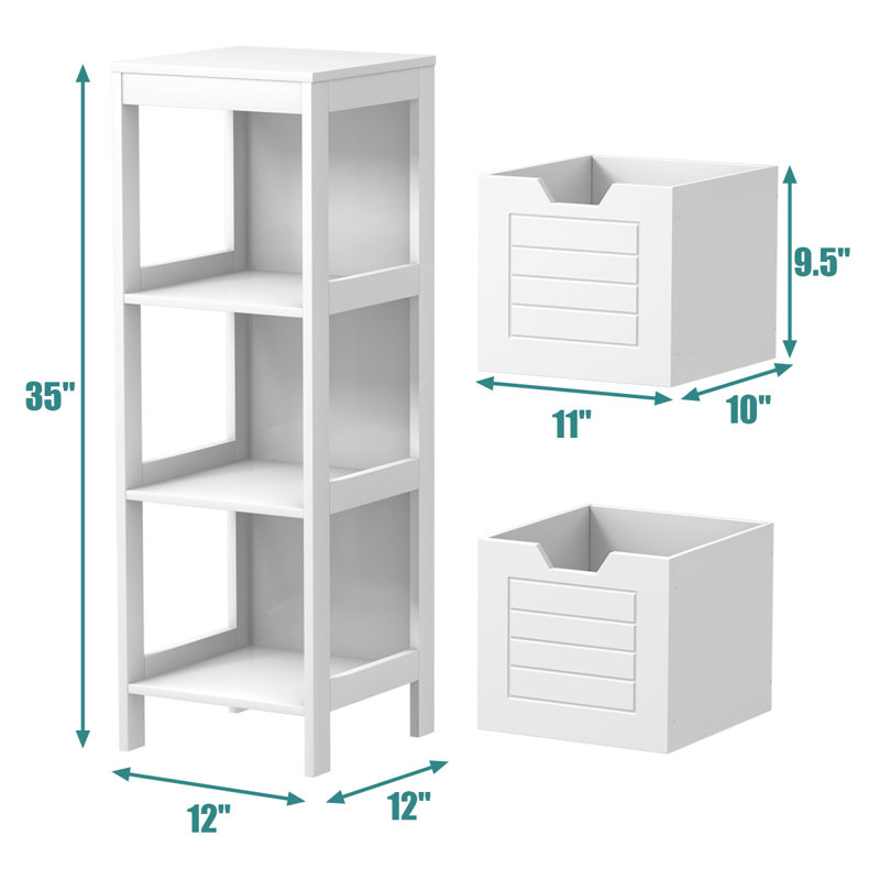 Armoire à linge autoportante Jaydem, Blanc