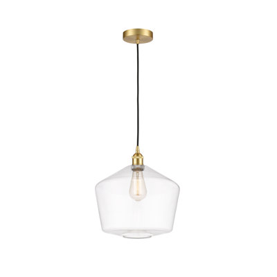 Gabbie 1-Light Steel and Glass Schoolhouse Pendant
