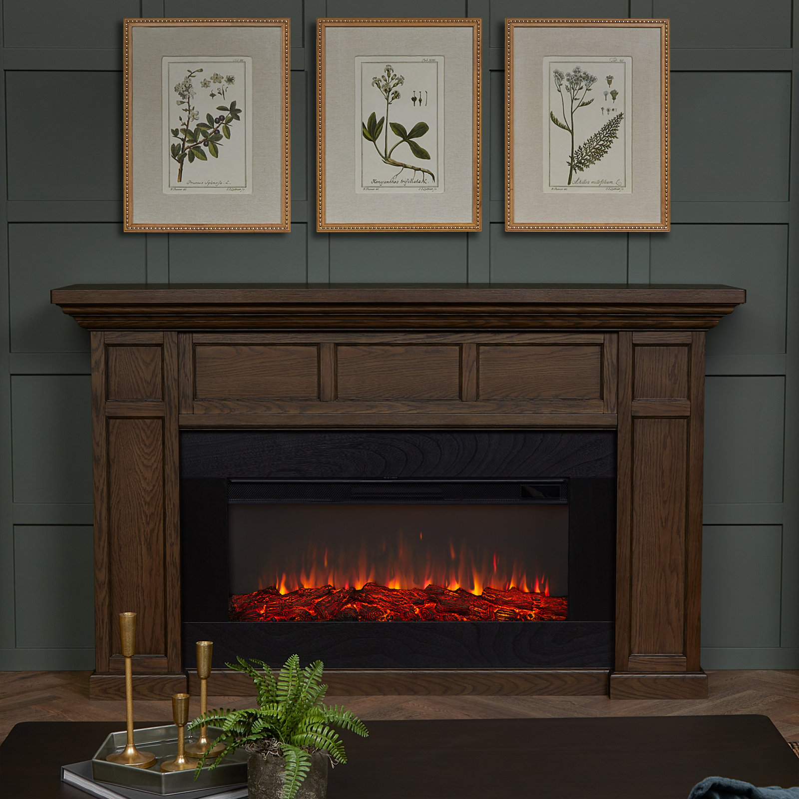 Real Flame® Alcott Electric Fireplace, Aged Barrel, Standard