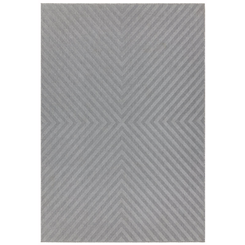 Indoor/Outdoor Light Grey Area Rug, Rectangle 120 x 170cm