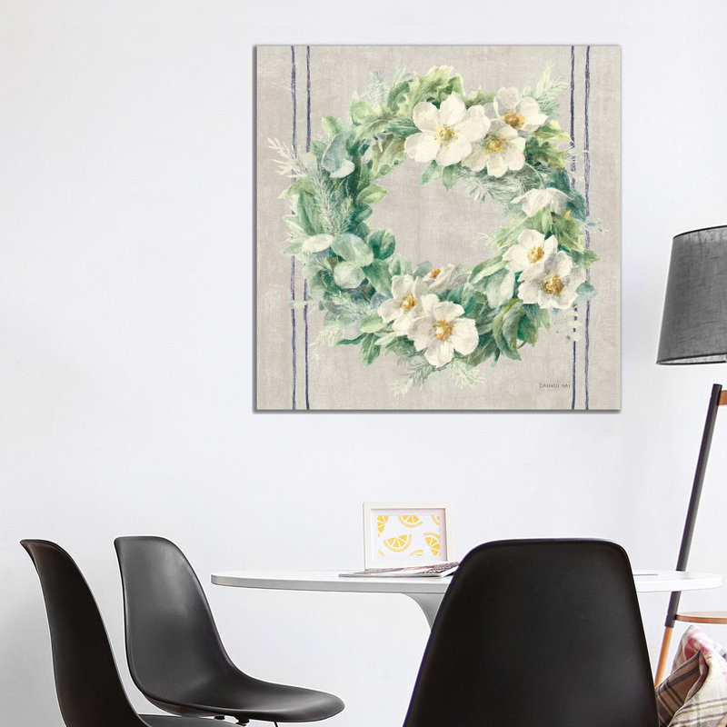 Floursack Holiday Wreath by Danhui Nai - Wrapped Canvas Gallery-Wrapped Canvas Giclée, 93.98 cm H x 93.98 cm W x 1.91 cm D