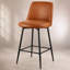 Ensemble de 3 tabourets de bar rotatifs modernes en cuir synthétique avec dossier, hauteur de comptoir de 27 pouces, pieds en métal pour la cuisine et la salle à manger, brun-1514877209