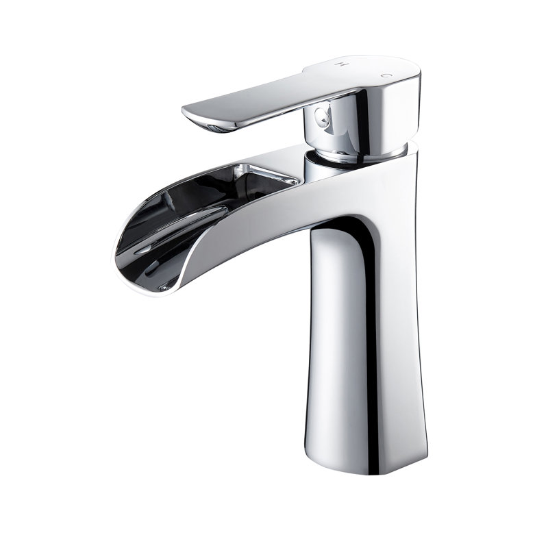 Tatcha Single Hole Single-Handle Waterfall Bathroom Faucet, Polished Chrome