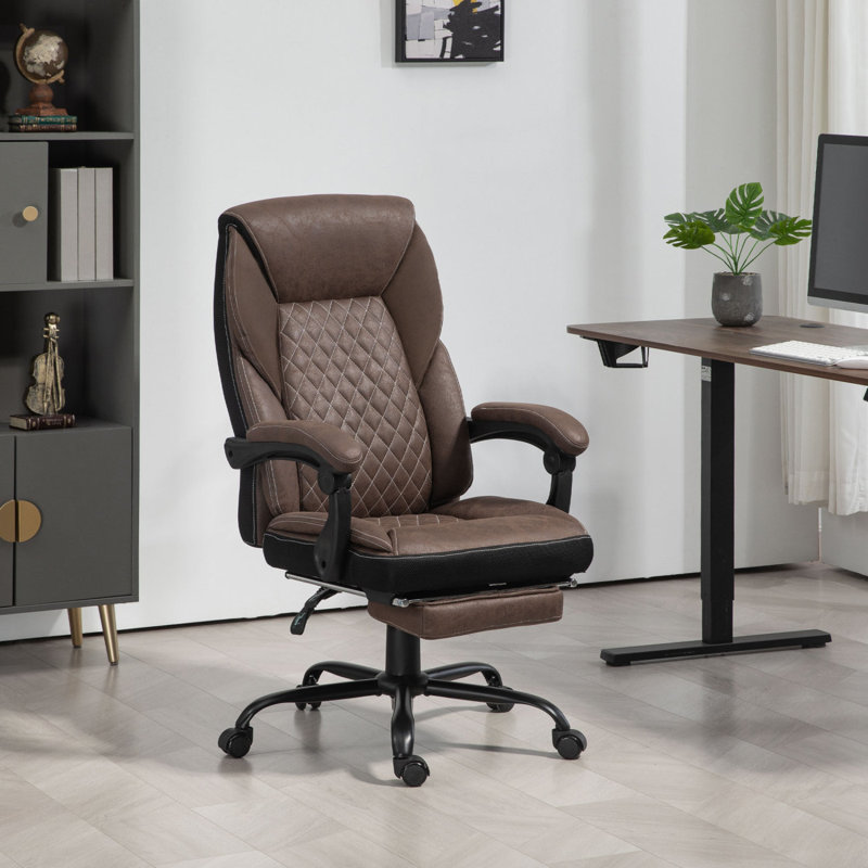 Executive Office Chair With Foot Rest, Big And Tall Ergonomic Desk Chair, Reclining Swivel Chair With High Back And Adjustable Height