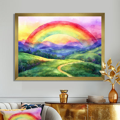 Rainbow Over The Hills In USA - art mural arc-en-ciel