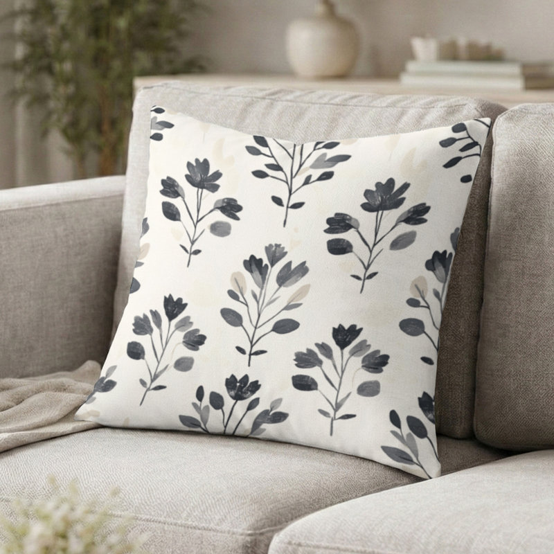 Coussin floral - Coussin Boho, H 16 po x l 16 po
