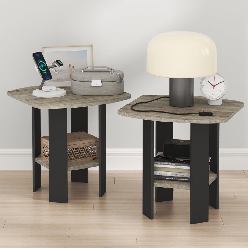 Ensemble de tables de bout Emoney, French Oak/Black