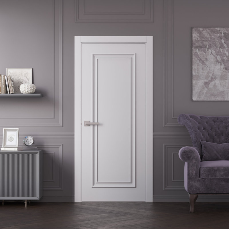 Panneau de porte à dalle | Émail blanc IMPÉRIAL 1811 | Portes de salle de bain et de chambre à coucher, 36 po x 80 po
