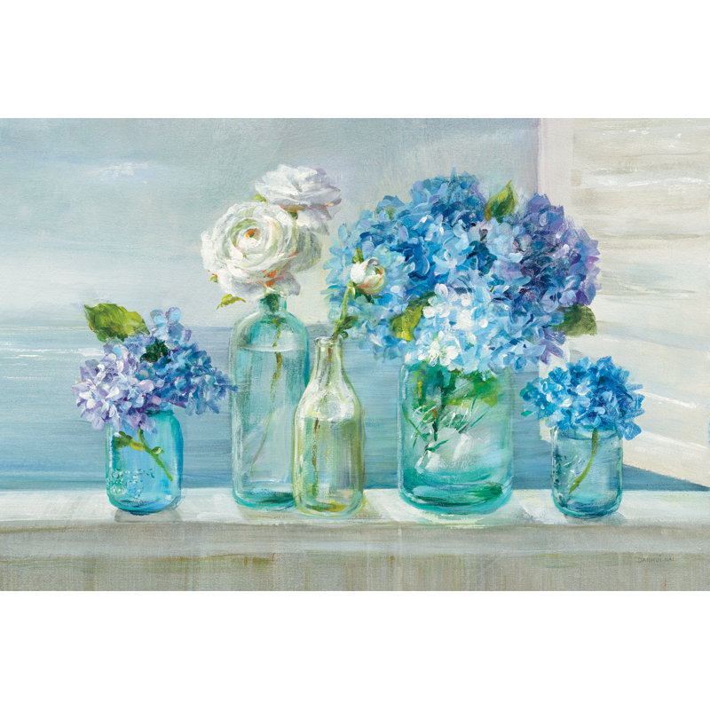 «A Beautiful Day at the Beach» par Danhui Nai, reproduction d'art sur toile tendue, H 24 po x l 36 po