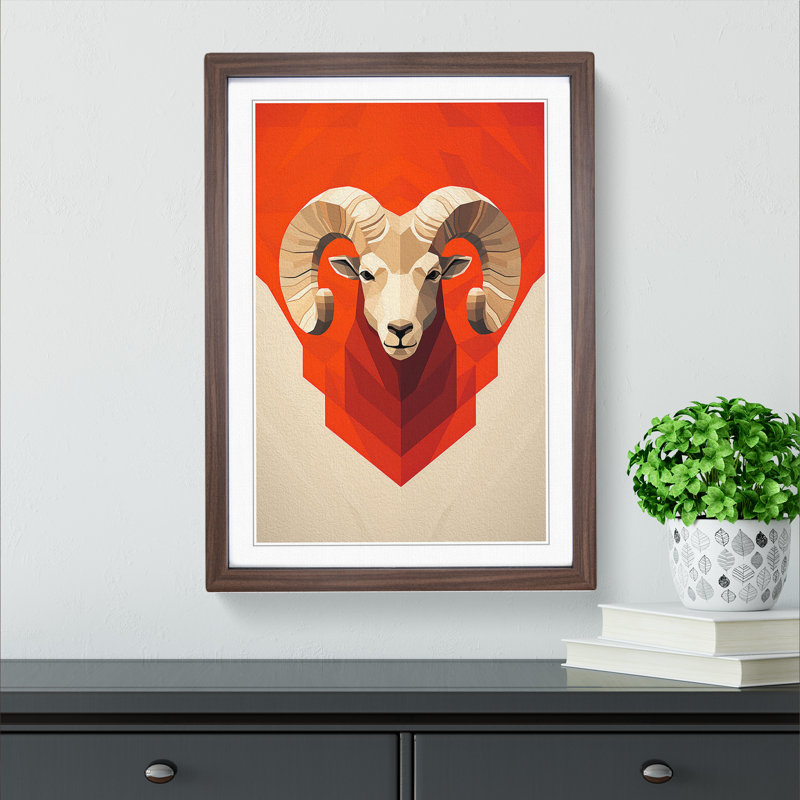 Single Picture Frame Print on Wood, Walnut Framed, 34cm H x 25cm W
