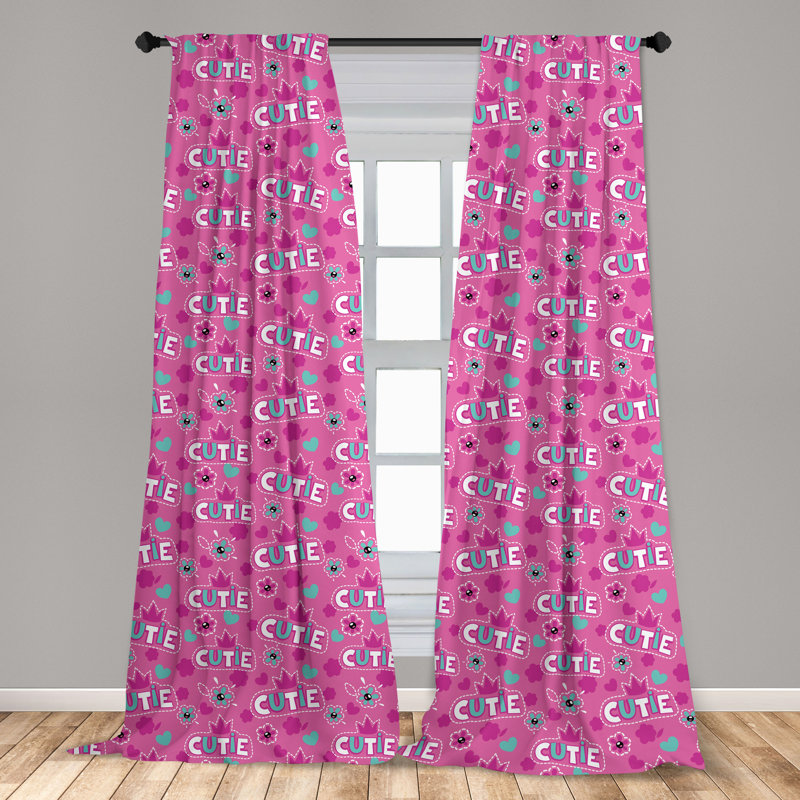 Feminine Semi-Sheer Rod Pocket Sliding Panel, 28" x 95"