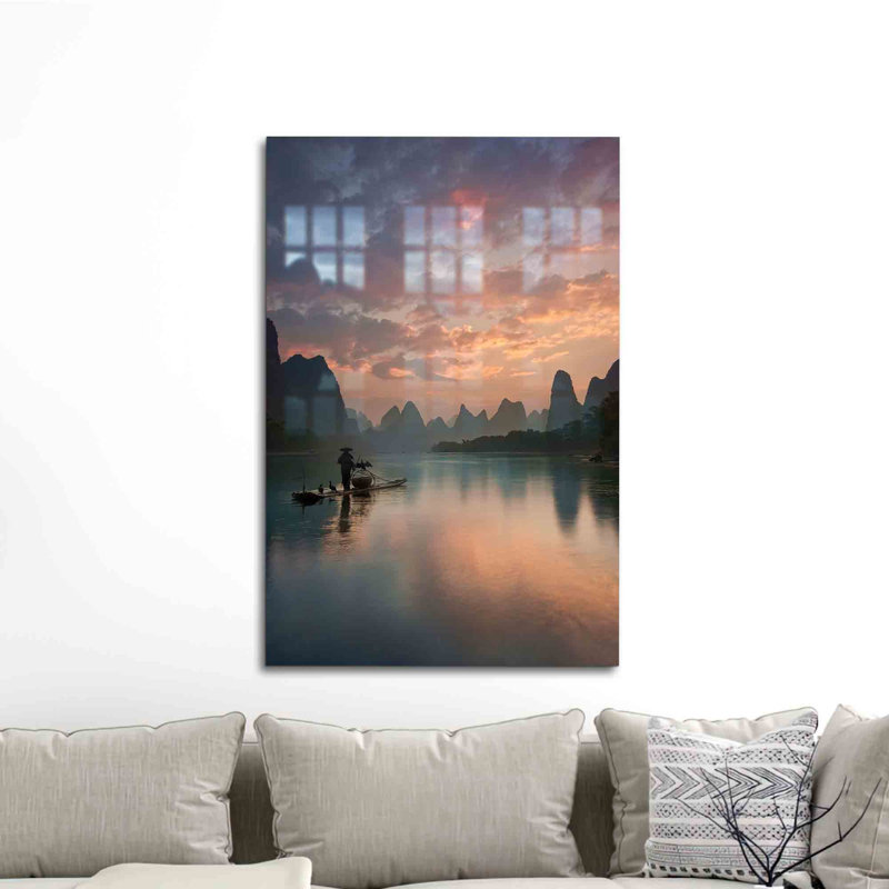 Superbe art mural en verre Guilin, parfait pour une décoration intérieure élégante avec impression haute définition | Rectangle