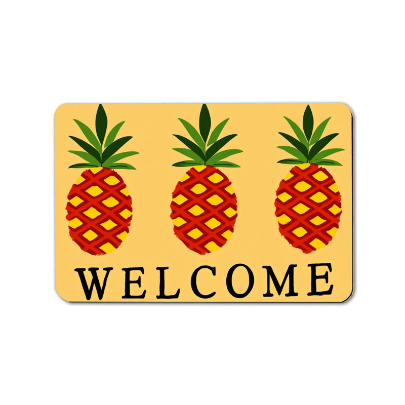 Tapis de cuisine pour patio 24 po x 36 po Pineapple Welcome