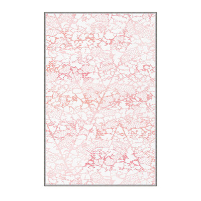 Élégant tapis tissé, 1% polyester, d'une hauteur de poils de 0,3 po | Pois antibactérien, feutre en PVC antidérapant, lavable à la machine | Impression numérique 3D, durable et facile à entretenir - parfaite pour n'importe quelle pièce