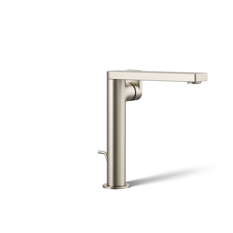 Composed Single Hole Bathroom Faucet with Drain Assembly, Vibrant Brushed Nickel