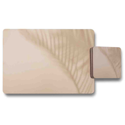 Moufid Polyester Coated Hardwood Rectangle Placemat, Coaster