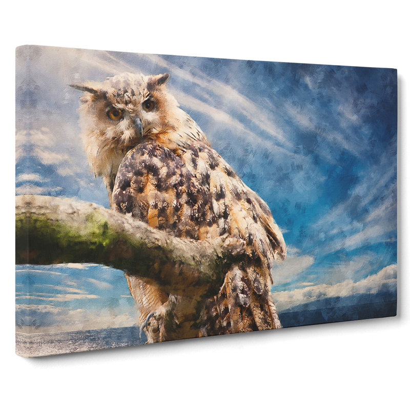 Great Horned Owl Vol.1 - Wrapped Canvas Print, 40cm H x 60cm W x 3cm D