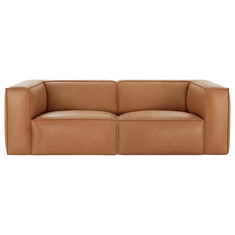 Canapé en cuir véritable 81,9 po 2 pièces Jaye