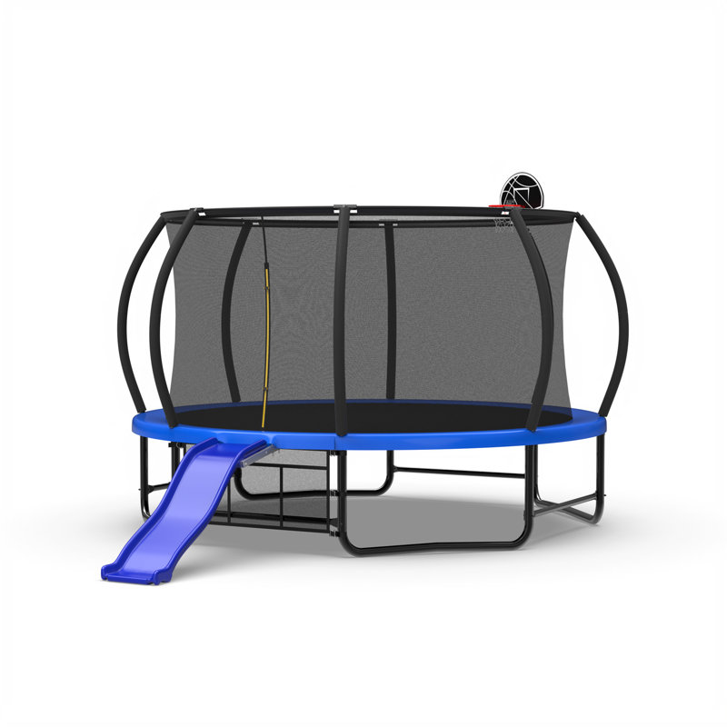 Trampoline d'extérieur, bleu
