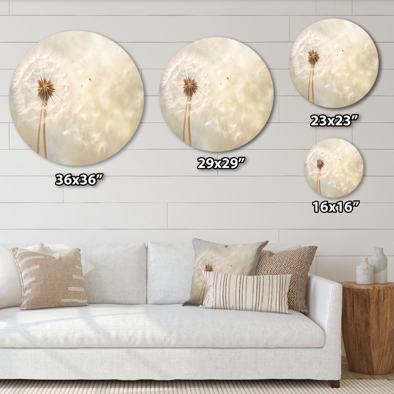 Gamino - art floral rond en métal, H 36 po x l 36 po