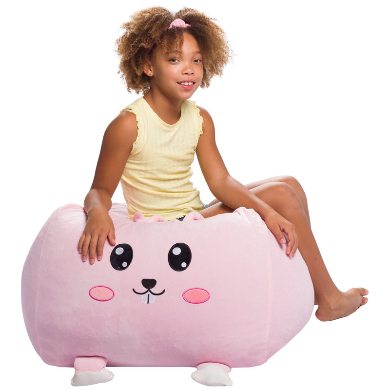 Petit fauteuil à billes Cozy Animal, H 19 po x l 24 po x P 24 po, Mélange de polyester rose lapin