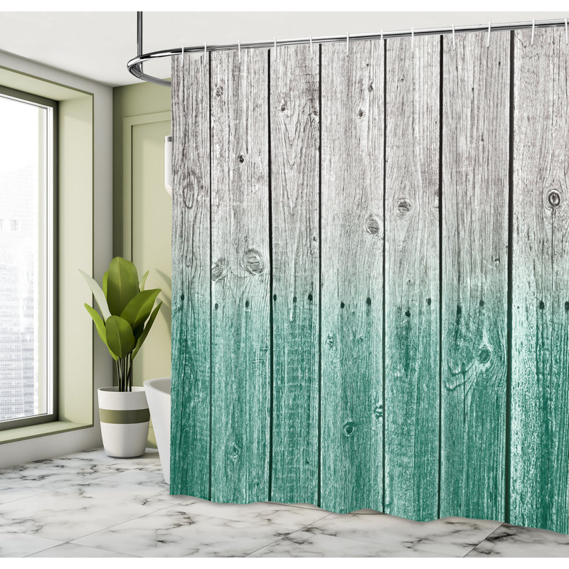 Shower Curtain with Hooks Included, 69"H x 70"W, Jade Green