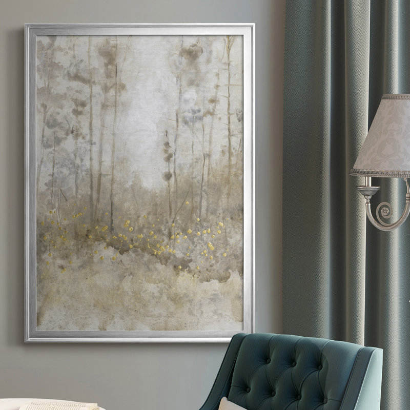 Thicket Of Trees IV - reproduction d'art sur toile, Cadre argenté, H 36,5 po x l 26,5 po x P 1 po