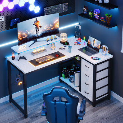 Modular L-Shaped Steel Computer Desk