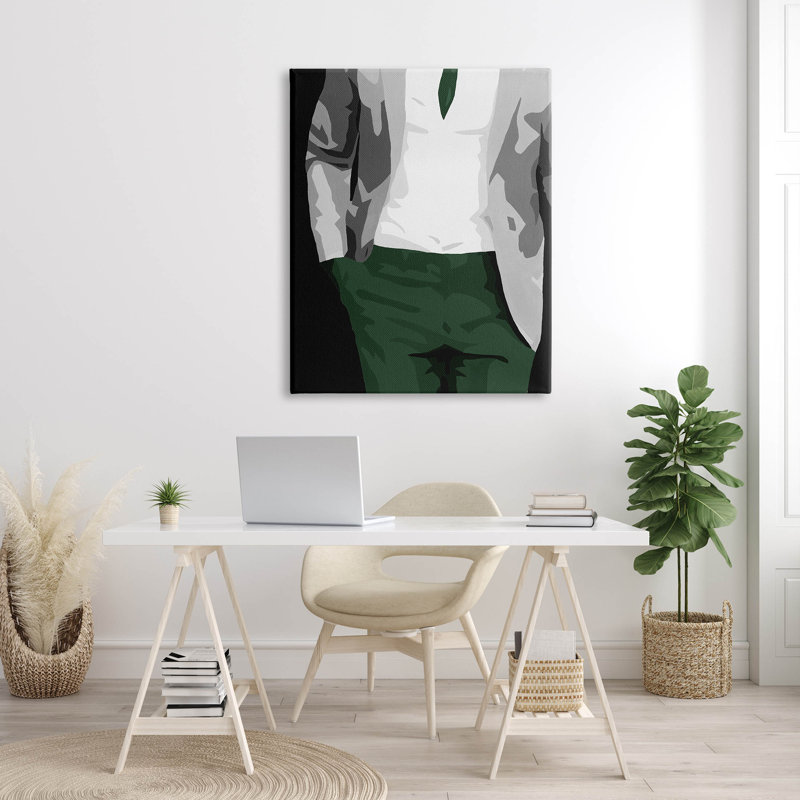 «Man In suit Trendy Fashion», art mural sur toile par Beth Ann Lawson, H 48 po x l 36 po x P 1,5 po