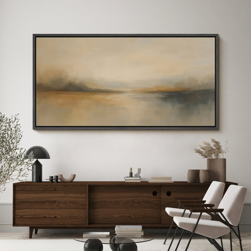 Grande impression sur toile encadrée, impression de paysage abstrait pour la décoration intérieure moderne, Noir