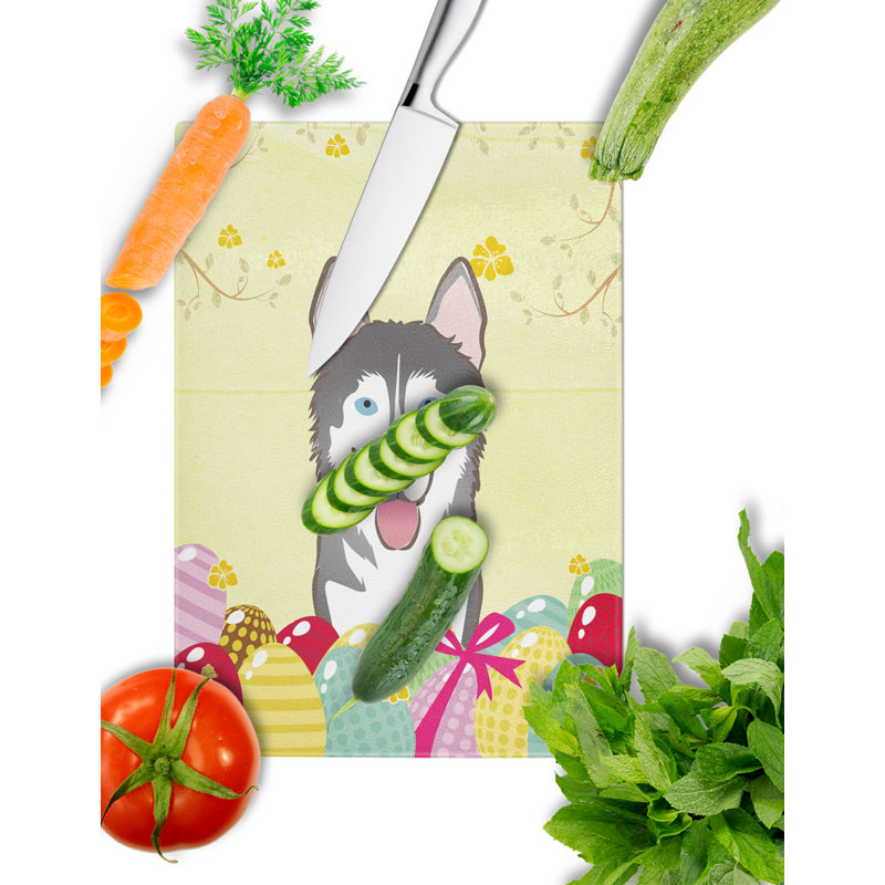Planche à découper en verre trempé à caroline de pâques, Malamute d’Alaska